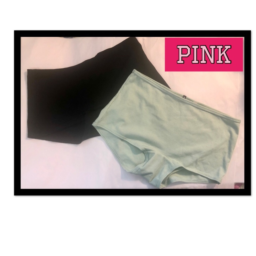 2 pairs of VS Pink boyshorts Sz Large